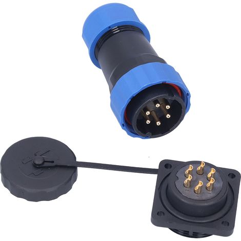 Fiche électrique étanche carrée 4 trous mâle femelle connecteur aviation puissance AC 380V 25A broche SP286 (1/5)