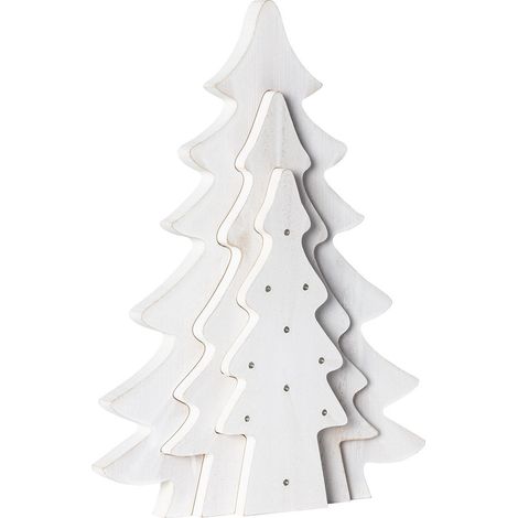 LED-Weihnachtsbaum aus Holz mit Batterie Kolm Weiß (1/5)