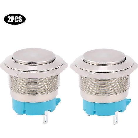 2 wasserdichte, nach oben gerichtete 22-mm-Metall-Drucktaster mit 2 Pins, Momenttaster mit Befestigungsloch (1/4)