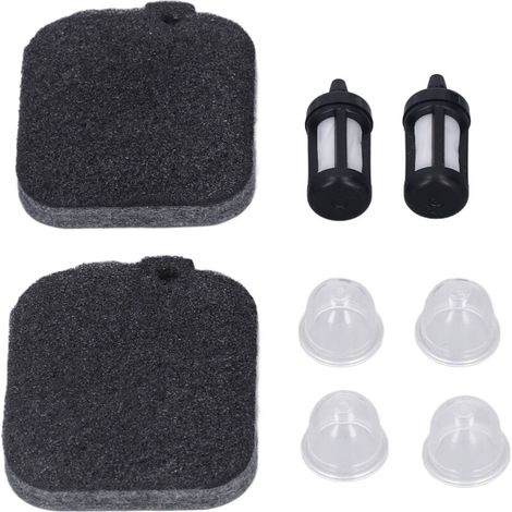 Kit de Filtres à Carburant et à Air avec Bulbes d'Amorçage pour Souffleurs BG45/BG46/BG55/BG65 - Accessoires de Rechange ABS et Éponge - Lot de 2 Filtres, 4 Bulbes, 2 Éponges (1/5)