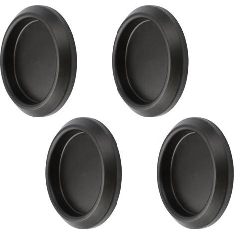 Sollbry Lot de 4 poignées de porte de placard auto-adhésives en acier inoxydable – Poignées de placard de cuisine encastrées – Poignée de porte invisible, noir mat (1/5)
