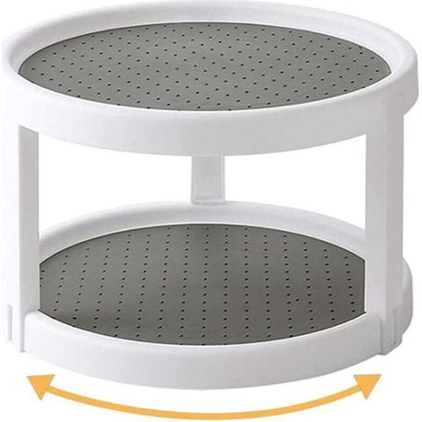 Porta spezie girevole a 2 livelli da 25 cm, antiscivolo, organizer per dispensa e piano di lavoro della cucina (1/4)