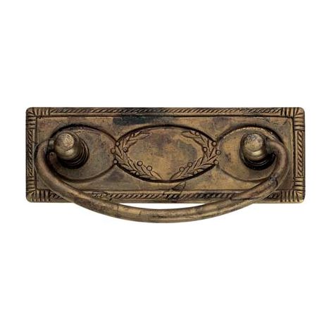 MANIGLIETTA MOBILI ANTICO MG2493 METALSTYLE - ZAMA OTTONE ANTICATO MM 97X45-64- 5 pezzi