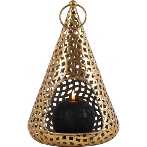 Lanterne métal doré Sivas 18x26cm