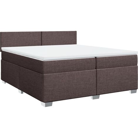 Maison Exclusive - Sommier à lattes de lit avec matelas Marron foncé 200x200 cm (1/5)