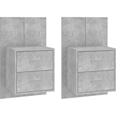Maison Exclusive - Mesitas de noche de pared 2 unidades color gri (1/5)