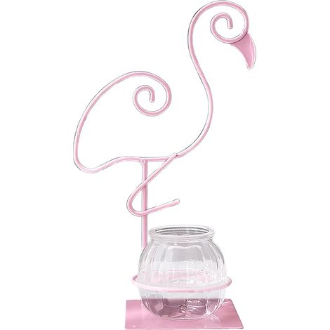 Vase décoratif en métal motif flamant rose et citrouille pour composition florale hydroponique intérieur salon salle à manger (1/5)