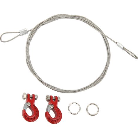 Crochet De Remorque En Alliage D Aluminium - Pour Voiture Telecommandee 1/10 - Installation Sur Amortisseur - Lot De 2 Pieces Rouge (1/5)