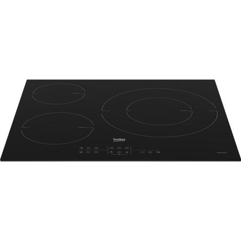 Placa de Inducción 58cm 3 Zonas Fuego 32cm BEKO HII63205MT   Neg