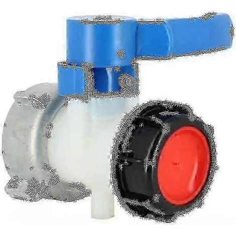 Vanne papillon pour réservoir IBC avec sortie S60x6 et écrou flottant (1/2)