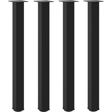 Lot de 4 pieds de table de bar 100-102 cm stabilité optimale design moderne en acier noir