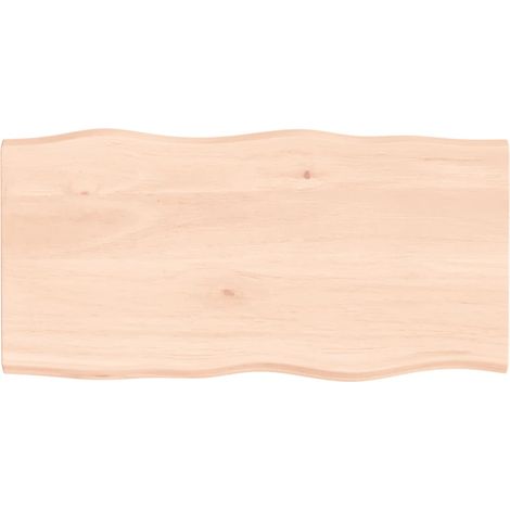 Dessus de table Dessus de bureau Plateau de table bois chêne massif non traité bordure assortie (1/5)