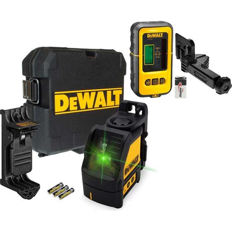 Dewalt DW088CG Green Cross Line Laser Level Self Levelling + Detector DE0892G (1/4)