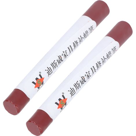 Lot de 2 crayons de réparation pour meubles et sols, pour retouches de peinture, en bois composite et sapelli. (1/5)