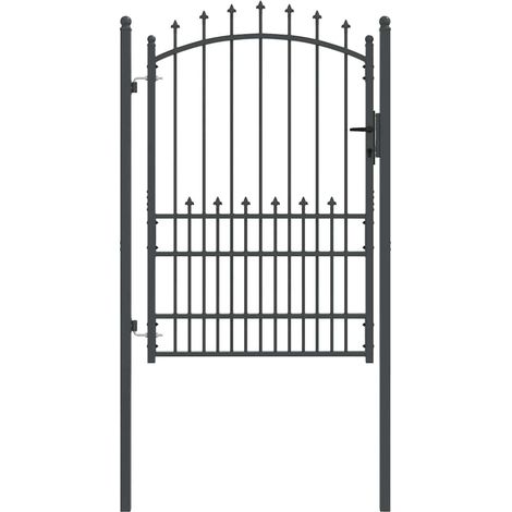 Fence Gate with Spikes EMMEN 170 x 100 cm Powder-coated steel vidaXL