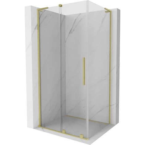 Mexen Velar L cabine de douche coulissante 110 x 75 cm, transparent, or brossé - 871-110-075-03-55 (1/5)
