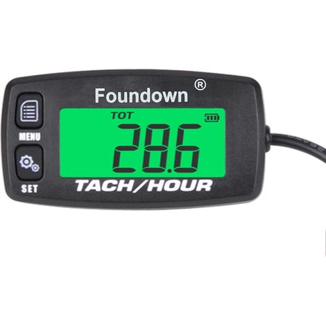 Petit compteur de vitesse du moteur, compteur d'heures de fonctionnement numérique, surveillance des heures du moteur pour avions ultra-légers, tronçonneuses, motos, dirt bikes, tondeuses à gazon, jet (1/5)