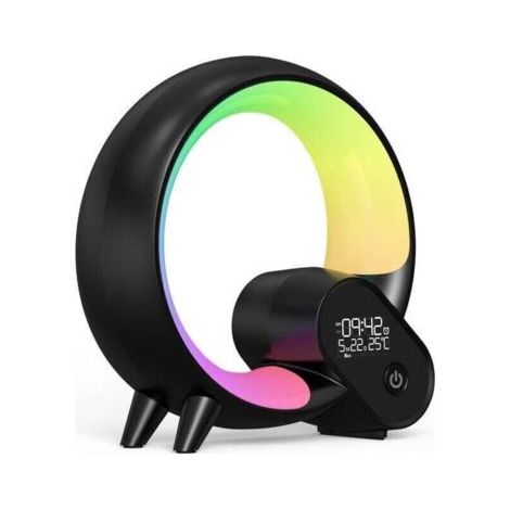 QORVA-Lampe de Table LED Intelligente, Lampe Ambiance avec Haut-Parleur Bluetooth, Reveil Lumineux de Calendrier Musicale, Lampe de Chevet Contrôle de App, Veilleuse pour Enfant Bébé Adulte,de