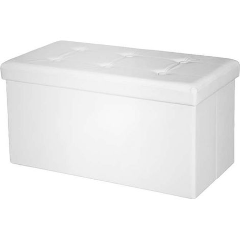 Domo Mea Pouf Contenitore Pieghevole Salvaspazio Bianco - 76x38x38 cm