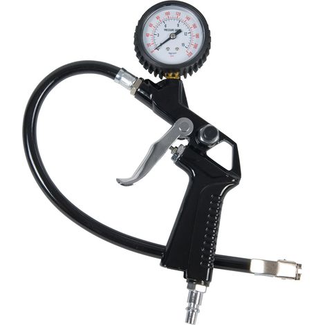FERM Pistola Gonfiaggio Pneumatici con manometro - 8 bar - per compressore