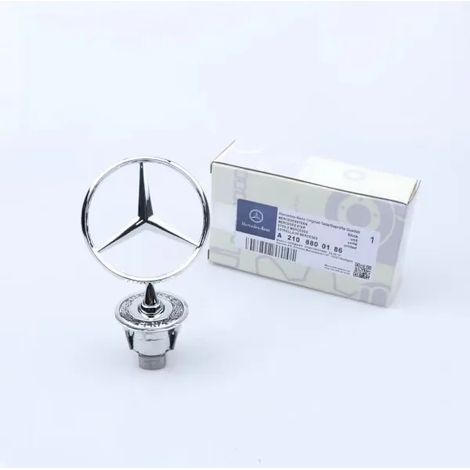 Insigne étoile de capot Mercedes-Benz OEM A2108800186 Argent, seigle. Argent, seigle.