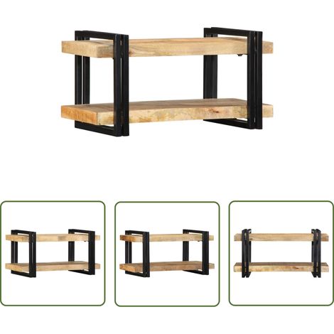 vidaXL Wandregal 70x33x35 cm Raues Massivholz Mango (1/5)