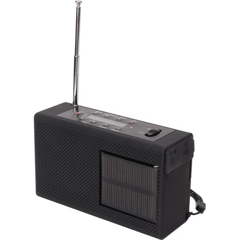 Radio d'urgence à manivelle avec Bluetooth, FM, USB, prise casque, lampe torche et radio météo portable à énergie solaire, adaptée aux camping-cars. (1/5)