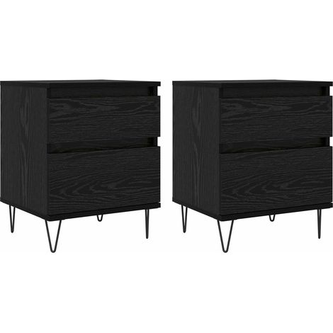 Maison Exclusive - Armadietto per letto con cassetto Rovere Nero 40 x 35 x 50 cm