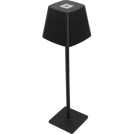Lampe de table sans fil, 3 couleurs, intensité variable, batterie 4000 mAh, rechargeable, décorative, pour chambre, bureau ou café, noire. (1/5)
