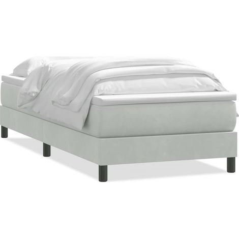 Maison Exclusive - Sommier à lattes de lit et matelas gris clair 80x210 cm velours (1/5)