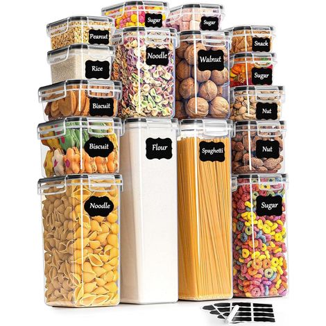 Vorratsdosen 16er Set luftdicht BPA-frei für Küche & Haustierfutter (1/5)