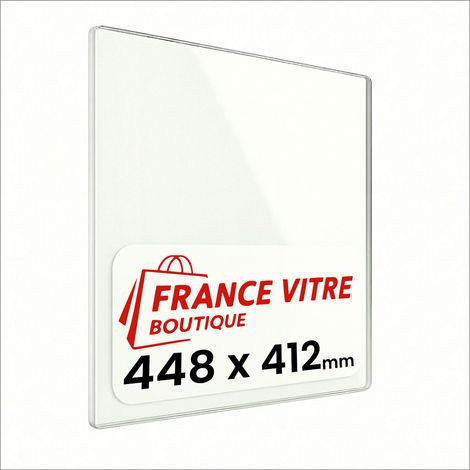 448 x 412 x 4 mm - Vitre de cheminée pour insert et poêle à bois - verre de rechange - France Vitre - jusqu'à 800°C - 412 x 448 x 4 mm (1/5)