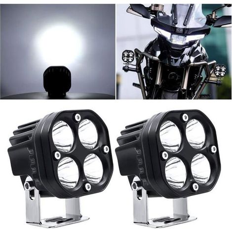 40W Moto Feux Additionnels LED Spot Flood Feux Antibrouillard 24V 12000Lm LED Phares Avant Off Road Phares Supplémentaires 2Pcs (1/3)