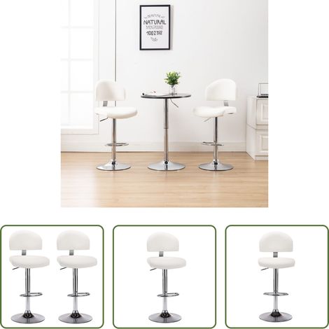 Confort d'assise - Tabourets de bar lot de 2 blanc similicuir (1/5)