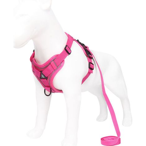 Filiyano-Ensemble poitrine et dos confortable et ajustable en maille pour animaux de compagnie - Rose M