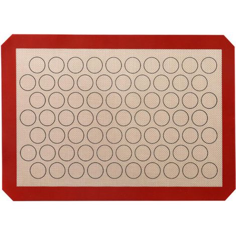 Tapete de silicona antiadherente para hornear, diseño circular, tapete multifuncional para hornear, tamaño 42 x 29,5 cm, para galletas.