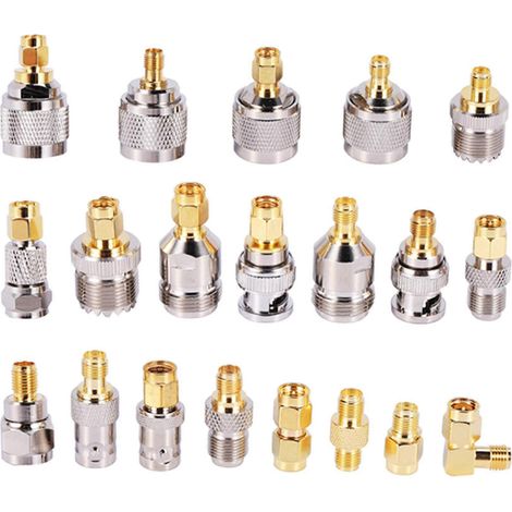 Kit di adattatori RF UHF da SMA a SMA BNC NF, 20 tipi, da SMA femmina a F maschio, da SMA femmina a F femmina. (1/5)