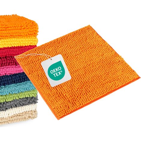 WOHNDIRECT alfombra de baño PARIS - 1 unidad 45x45 cm, Naranja