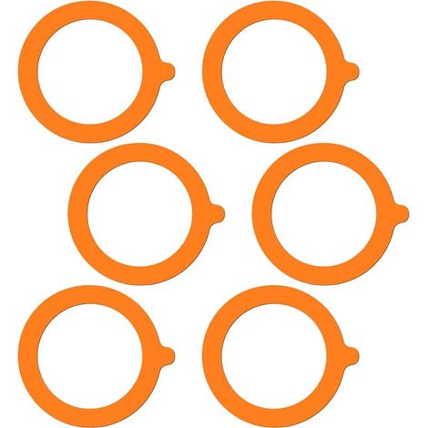 Lot de 6 joints d'étanchéité en caoutchouc pour bocaux en verre, joints de rechange hermétiques en silicone pour bocaux - 9,3 cm (orange) (1/5)