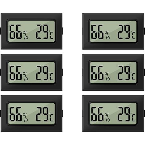 AIDUCHO Thermomètre Et Hygromètre, 6 Pièces Mini Thermomètre Hygromètre Numérique Lcd, 2 En 1, Thermo-Hygromètre Pour Serre, Cave, Chambre De Bébé (1/5)