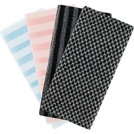 Serviette Exfoliante Corps 10 X 40 Pouces Lot De 4 - Gant Exfoliant Douche Texture Resistante Pour Peau Sensible - (1/5)