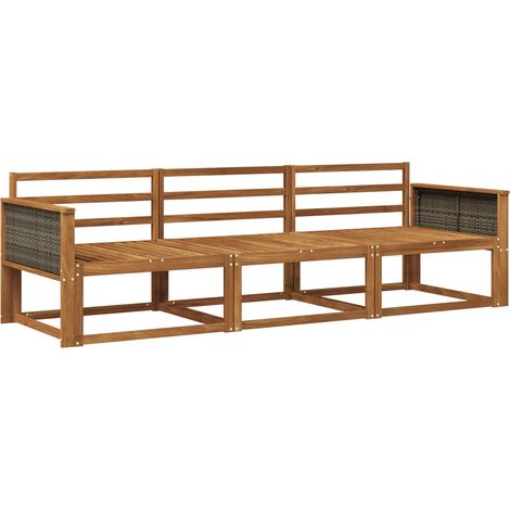 Set di divani da esterno 3 pcs Naturale vidaXL (1/4)