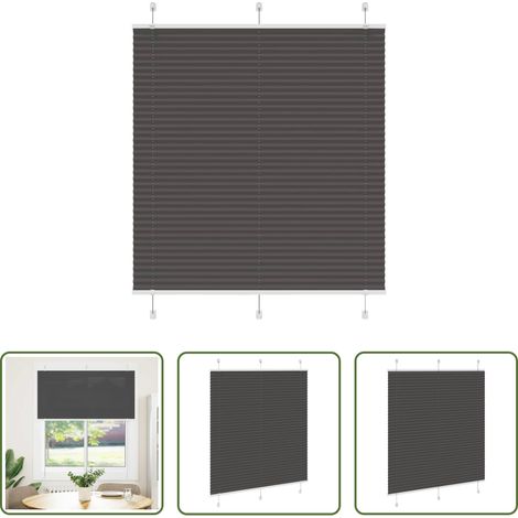 Fensterrollos - Plissee Schwarz 115x150 cm Stoffbreite 114,4 cm Polyester (1/5)