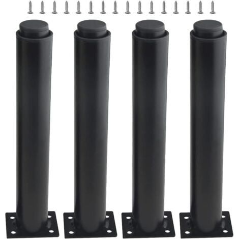 (25-42cm, noir) Jeu de 4 pieds de meubles réglables en métal robuste pour tables, lits, canapés (1/5)