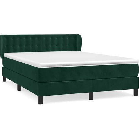 Maison Exclusive - Giroletto a Molle con Materasso Verde Scuro 140x200 cm Velluto