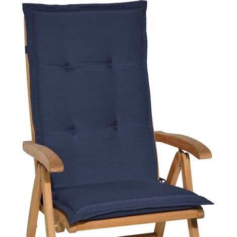 Beautissu Cuscino per Sedia a Sdraio Loft HL Resistente e Comodo Anche per sedie reclinabili, spiaggine e poltrone	Blu scuro (1/5)