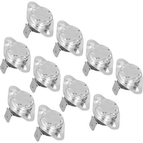 Lot de 10 interrupteurs thermiques thermostatiques à réarmement manuel, régulateur de température bimétallique, 10 A, 250 V, 60 °C (1/5)