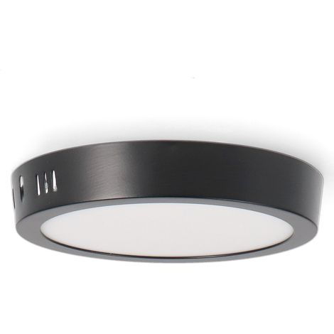 IluminaShop - Plafon de Superficie Negro Circular 12W CCT
