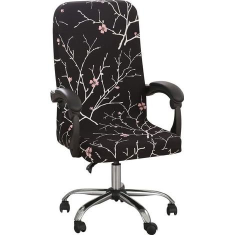 Kaelt - Housse de Chaise de Bureau Universelle Extensible Microfibre Lavable Couverture de Chaise Bureau Imprimé Housses de Fauteuil Extensibles Confortable Fauteuil de Direction(Taille:L) (1/5)