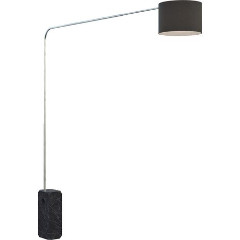 Piantana Contemporanea Corner Marmo Nero Tessuto Nero 1 Luce E27